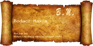 Bodacz Maxim névjegykártya
